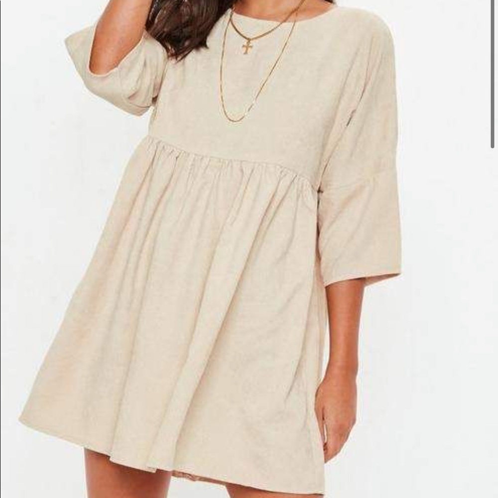 Beige smock dress cord